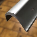 Profilo per scale 57 x 52 x 2700 mm alluminio anodizzato argento forato necessita di PRO41 gomma antiscivolo 